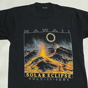 90's HAWAII SOLAR ECLIPSE 1991 皆既日食 キラウエア火山 溶岩流プリントTシャツ ビンテージ古着 ハワイ 90年代 vintage アドバタイジング