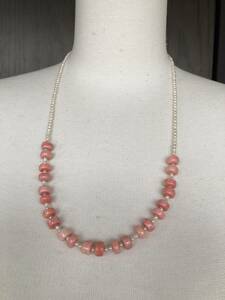  pink ..* baby fresh water pearl long necklace 