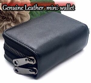 ミニ財布 コインケース カードケース 大容量 メンズ レディース 本革 黒