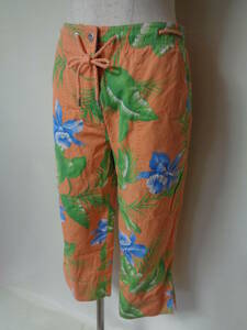 LAUREN RALPHLAUREN PETITE low Len Ralph Lauren cropped pants Sabrina pants capri pants resort pattern botanikaru
