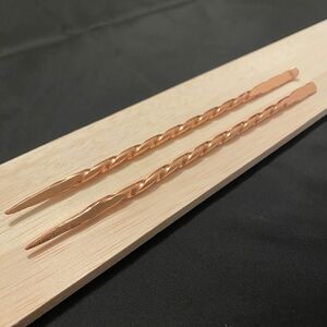 ソイルスティック　根かき棒　ネジリ曲げアリ（銅　長さ約15cm 幅約3.5mm）ガーデニング観葉植物　アガベ　植物　多肉　多肉植物