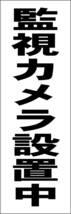 お手軽短冊看板ロング「監視カメラ設置中（黒）」【防犯・防災】屋外可_画像1