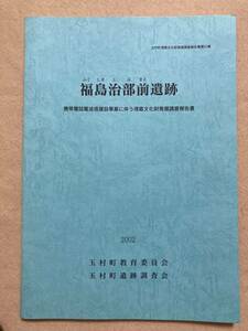 B3☆福島治部前遺跡 玉村町埋蔵文化財発掘調査報告書第53集 玉村町教育委員会 玉村町遺跡調査会 2002☆