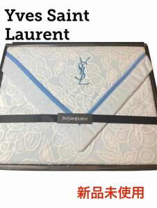 【新品未使用 即日発送】YvesSaintLaurent ロゴ入り シングル ブランケット サンローラン 綿毛布