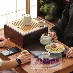 「81SHOP」人気新品 貯水式・茶盤 方形茶皿竹製の茶盆/カンフー茶具/多機能