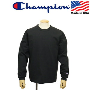 Champion (チャンピオン) C5-U409 T1011 ティーテンイレブン ロングスリーブ Tシャツ アメリカ製 CN060 090ブラック M