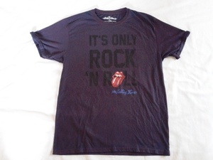 ローリングストーンズ＊IT’S ONLY ROCK'N ROLL＊文字ベロマークロゴ Tシャツ サイズL 色パープル