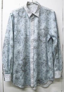 ギャルソン プリュス 99SS 薔薇 転写プリント シャツ アーカイブ COMME des GARCONS HOMME PLUS 99SS Vintage Reversible Rose Shirt Blue