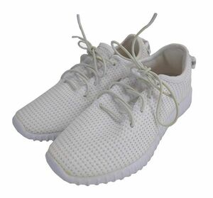 CG4027* new goods rubber race knitted design sneakers cord shoes whole mesh light weight one leg 150g S size ( 22.0cm~ 22.5cm) white white postage 510 jpy 