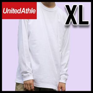 新品未使用 ユナイテッドアスレ 5.6oz 無地 長袖Tシャツ ロンT 白 ホワイト XL サイズ United Athle ユニセックス メンズ レディース