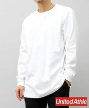 新品未使用 ユナイテッドアスレ 5.6oz 無地 長袖Tシャツ ロンT 白 ホワイト XS サイズ United Athle ユニセックス メンズ レディース_画像5