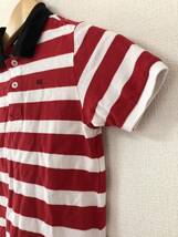 赤×白　半袖ボーダーポロシャツ 130センチ_画像3