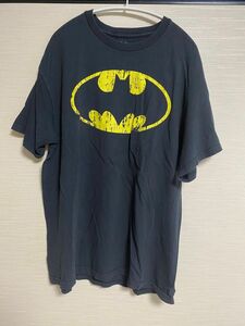 Tシャツ 半袖 カットソー バットマン BATMAN 古着 黒 黄色 ブラック イエロー Lサイズ