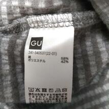 GU ジーユー ギンガムチェック タックスリーブ 半袖Tシャツ グレー L_画像10