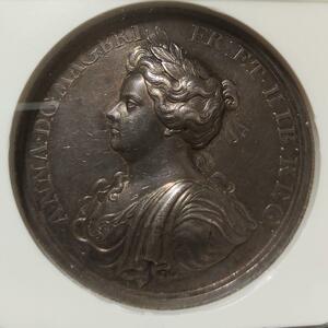 【アン女王基金設立記念】 1704年 銀メダル イギリス NGC AU58 英国 銀貨 アンティーク コイン 中世ヨーロッパ