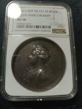 【アン女王基金設立記念】 1704年 銀メダル イギリス NGC AU58 英国 銀貨 アンティーク コイン 中世ヨーロッパ_画像2