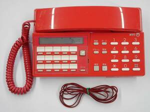  Showa Retro NTT Japan electro- confidence telephone corporation M-2PD telephone machine [ width ] red red interior battery attached telephone line attached 