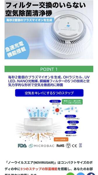 海外協賛品 数量限定 ノーウイルスエアー 韓国 空気 除菌清浄機 インテリア 空調 korea スマホ アンドロイド 清掃