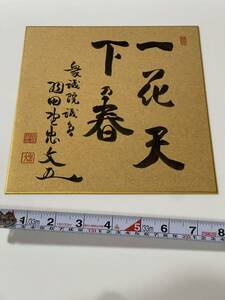 肉筆 日本絵画　色紙　コレクション　インテリア　置物　レトロ　衆議院議員 書 直筆 サイン色紙 直筆サイン