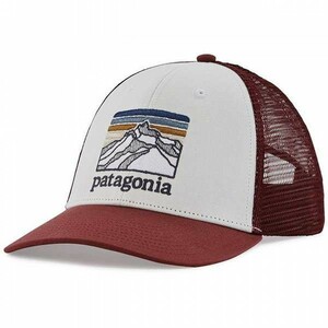 Patagonia Line Logo Ridge LoPro Trucker Hat OS White w/Sequoia Red パタゴニア　ラインロゴ　ロープロ　トラッカー　ハット