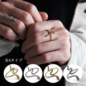  snake ring silver 925 Gold 18K GP silver lady's . ring metal allergy correspondence ( Gold - colorful )