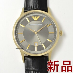  Emporio Armani EA наручные часы мужской серый × Gold EMPORIO ARMANI кварц телячья кожа ремень AR11049 не использовался 