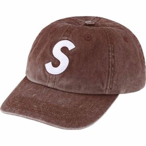 【新品未使用】23AW 24 新品 SUPREME シュプリーム PIGMENT PRINT S LOGO 6 PANEL CAP キャップ 帽子 ぼうし BROWN ブラウン 即決早い者勝