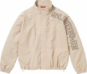 【新品未使用】23AW 24 新品 SUPREME シュプリーム SPELLOUT EMBROIDERED TRACK JACKET トラックジャケット ブルゾン SAND S 即決あり