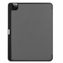 iPad Pro11インチ 第2世代用PU革 スマートケース 三つ折り オートスリープ機能 アップルペンシル収納付 ネイビー_画像3