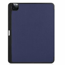 iPad Pro11インチ第2世代用PU革 スマートケース 三つ折り オートスリープ機能 アップルペンシル収納付 レッド_画像4