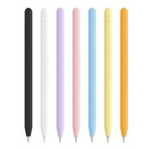 Apple Pencil 第2世代用選択 シリコン カバー 保護ケース アップルペンシル 保護カバー 薄型 軽量 異色キャップ付 第2世代充電対応 白青_画像3