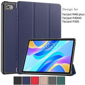 Teclast M40 Plus/P40HD/P30S用 PU革 保護ケース スマート ケース カバー 三つ折り スタンド機能 自動休眠機能対応 ローズゴールド