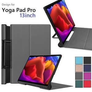 Lenovo Yoga Tab 13インチ YT-K606F用 PUレザー マグネット開閉式 タブレットカバーケース スタンド機能 ブラック