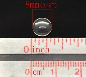 ガラスカボション ガラスドームカボション ガラス製10個クリアガラス（8mm）