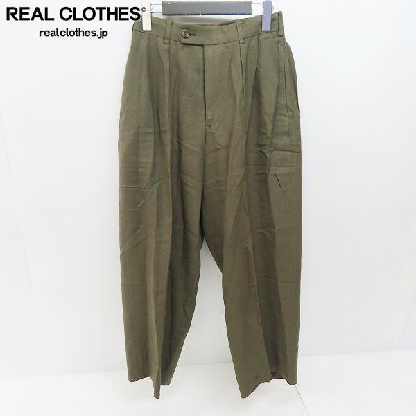 Yohji Yamamoto POUR HOMME/ヨウジヤマモト レーヨン混パンツ カーキ/S
