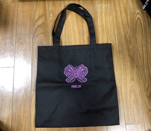 [ new goods ]ANNA SUI Anna Sui cloth bag ( eko-bag * tote bag * bag * bag * shopping bag ) butterfly. embroidery not for sale 