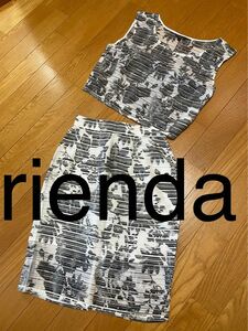 rienda セットアップ　薄手　モノトーン　ノースリーブ　タイトスカート