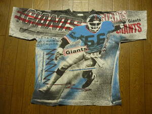 90s　ヴィンテージ　NFL　GIANTS　アメフト　半袖　Tシャツ　総柄　ビッグプリント　サイズXL