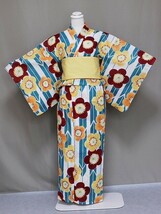 新作１５０サイズ浴衣　ＬＩＰ★ＦＩＲＳＴのゆかた　ハイジュニアの浴衣　変わり織のゆかた　送料無料　C0643-03-150_画像1