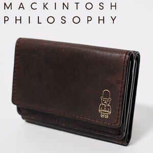  new goods Macintosh firosofi- Buckingham Bear snap-button three folding purse light brown group K2362