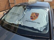 PORSCHE ポルシェ サンシェード UVカット 遮光 暑さ対策 日焼け防止 軽量コンパクト収納 ダッシュボード保護 WED_画像1