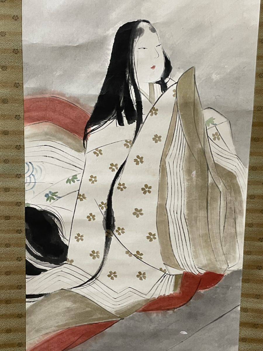 Achat instantané ! Copie de Horii Koba (un disciple de Kikuchi Keigetsu) / Portrait d'une belle femme (recherche : Ito Shinsui, Kaburagi Kiyokata, Hirezaki Eiho, Shima Seien, Kitano Tsunetomi, Nakamura Teii, Ferré, Terukata, Ito Shoba, Yamato-e, Peinture, Peinture japonaise, personne, Bodhisattva