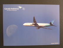 ガルーダ・インドネシア航空■Garuda Indonesia■B777-300■月■Charlie FURUSHO■スカイチーム■エアライン発行絵葉書_画像1