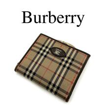 BURBERRY バーバリー 折り財布 ノバチェック がま口 シャドーホース_画像1