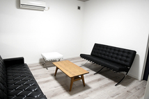 バルセロナチェア 2人掛け イタリアンレザー仕様 色ブラック ミースファンデルローエによるデザイン リプロダクト デザイナーズ家具_画像9