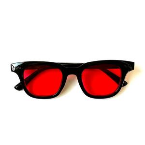 オールドスクール サマー サングラス レッド 全5色 カラーレンズ 大きめ 眼鏡 バイカー アクセサリー 小物