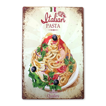 イタリアン ブリキ看板 20cm×30cm イタリア料理 パスタ スパゲッティー 地中海 タパス サインボード バー レストラン ディスプレイ_画像2
