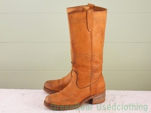 W886*USA made Vintage lady's boots is good taste tea Brown lady's 7M 24cm