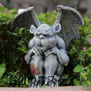 インテリア雑貨 ドラゴン モンスター ガーゴイル 怪獣 妖精 ガーデンオーナメント 樹脂 ハンドメイ 西洋彫刻 彫像 オブジェ 置物