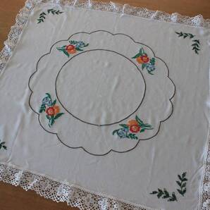 北欧 刺繍クロス レース付き No.SS-70